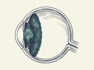 Anatomische Darstellung der Netzhaut mit Sehnerv und Blutgefäßen